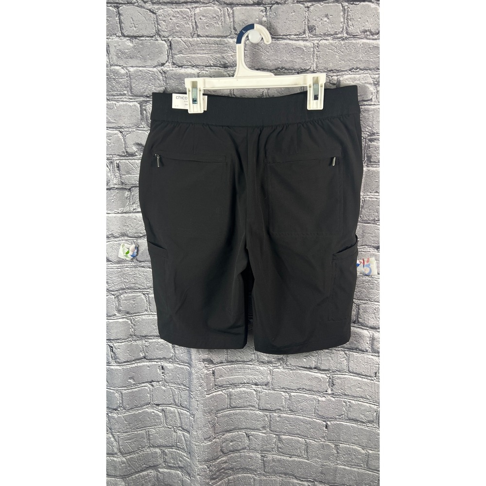 Chico's Zenergy Cargo Walking  Shorts Womens Size 4 Black New With Tags - Picture 3 of 6